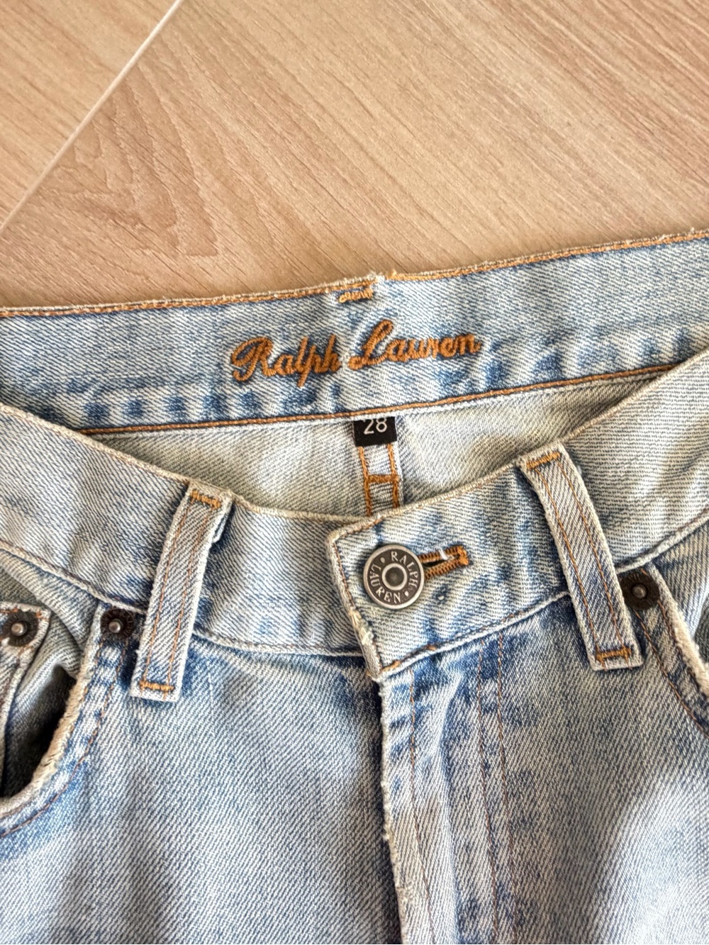 Vintage Ralph Lauren Light Wash Floral Embroidered Women’s low rise Jeans - Picture 2 of 5